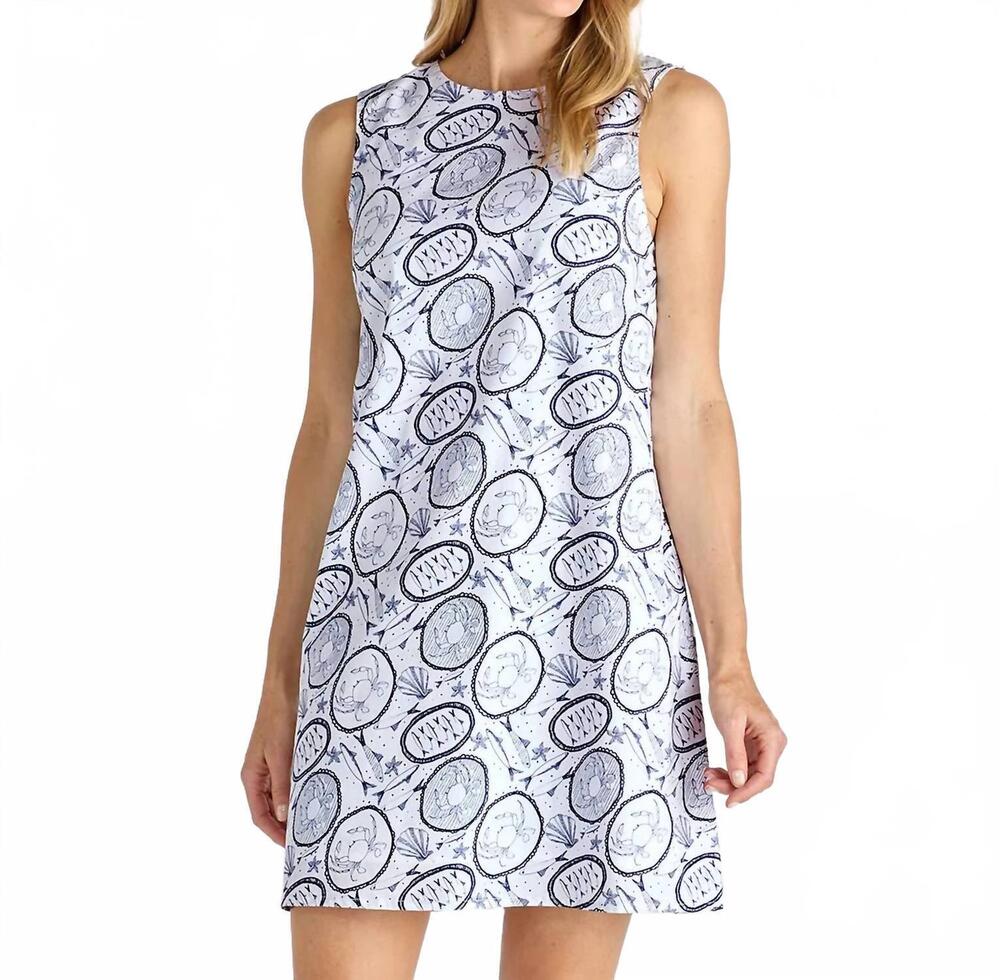 NEW JUDE CONNALLY yolanda stretch poplin dress in ocean treasure white